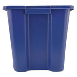 Rubbermaid® Commercial Stacking Recycle Bin, Rectangular, Polyethylene, 14 Gal, Blue freeshipping - TVN Wholesale 