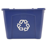 Rubbermaid® Commercial Stacking Recycle Bin, Rectangular, Polyethylene, 14 Gal, Blue freeshipping - TVN Wholesale 