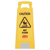 Rubbermaid® Commercial Caution Wet Floor Sign, 11 X 12 X 25, Bright Yellow freeshipping - TVN Wholesale 