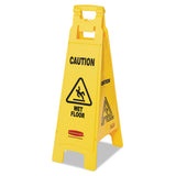 Rubbermaid® Commercial Caution Wet Floor Sign, 4-sided, 12 X 16 X 38, Yellow freeshipping - TVN Wholesale 