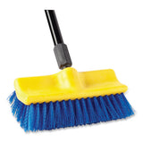 Rubbermaid® Commercial Bi-level Deck Scrub Brush, Blue Polypropylene Bristles, 10" Brush, 10" Plastic Block, Tapered Hole freeshipping - TVN Wholesale 