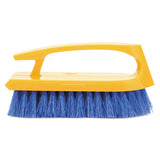 Rubbermaid® Commercial Iron-shaped Handle Scrub Brush, Blue Polypropylene Bristles, 6" Brush, 6" Yellow Plastic Handle freeshipping - TVN Wholesale 
