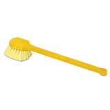 Rubbermaid® Commercial Long Handle Scrub, Yellow Synthetic Bristles, 20" Brush, 20" Gray Plastic Handle freeshipping - TVN Wholesale 