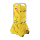 Rubbermaid® Commercial Portable Mobile Safety Barrier, Plastic, 13ft X 40", Yellow freeshipping - TVN Wholesale 