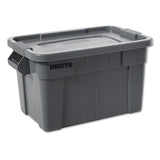 Rubbermaid® Commercial Brute Tote With Lid, 14 Gal, 27.5" X 16.75" X 10.75", Gray freeshipping - TVN Wholesale 