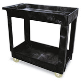 Rubbermaid® Commercial Service-utility Cart, Two-shelf, 34.13w X 17.38d X 32.38h, Black freeshipping - TVN Wholesale 