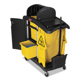 Rubbermaid® Commercial High Capacity Cleaning Cart, 21.75w X 49.75d X 38.38h, Black freeshipping - TVN Wholesale 