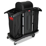 Rubbermaid® Commercial High-security Housekeeping Cart, Two-shelf, 22w X 51.75d X 53.5h, Black-silver freeshipping - TVN Wholesale 