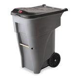 Rubbermaid® Commercial Brute Rollout Heavy-duty Waste Container, Square, Polyethylene, 65 Gal, Gray freeshipping - TVN Wholesale 
