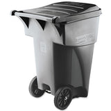 Rubbermaid® Commercial Brute Rollout Heavy-duty Waste Container, Square, Polyethylene, 95 Gal, Gray freeshipping - TVN Wholesale 