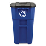 Rubbermaid® Commercial Brute Recycling Rollout Container, Square, 50 Gal, Blue freeshipping - TVN Wholesale 