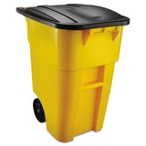 Rubbermaid® Commercial Brute Rollout Container, Square, Plastic, 50 Gal, Yellow freeshipping - TVN Wholesale 