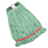 Rubbermaid® Commercial Web Foot Wet Mop Heads, Shrinkless, Cotton-synthetic, Green, Medium freeshipping - TVN Wholesale 
