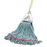 Rubbermaid® Commercial Web Foot Wet Mop Head, Shrinkless, Cotton-synthetic, Green, Medium, 6-carton freeshipping - TVN Wholesale 
