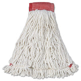 Rubbermaid® Commercial Web Foot Wet Mop Head, Shrinkless, Cotton-synthetic, White, Large, 6-carton freeshipping - TVN Wholesale 