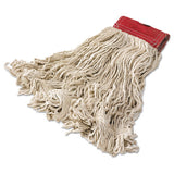 Rubbermaid® Commercial Super Stitch Cotton Looped End Wet Mop Head, Large, 5" Red Headband freeshipping - TVN Wholesale 