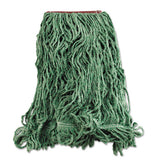 Rubbermaid® Commercial Super Stitch Blend Mop Heads, Cotton-synthetic, Green, Large freeshipping - TVN Wholesale 