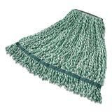 Rubbermaid® Commercial Web Foot String Mop Heads, Microfiber, Green, Large, 1" Green Headband freeshipping - TVN Wholesale 