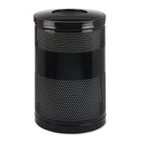Rubbermaid® Commercial Classics Perforated Open Top Receptacle, Round, Steel, 51 Gal, Black freeshipping - TVN Wholesale 