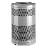 Rubbermaid® Commercial Classics Open Top Waste Receptacle, 51 Gal, Stardust Silver Metallic With Black Lid freeshipping - TVN Wholesale 