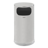 Rubbermaid® Commercial European And Metallic Side-opening Receptacle, Round, 12 Gal, Satin Stainless freeshipping - TVN Wholesale 