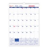 Twin-wirebound Wall Calendar, One Month Per Page, 12 X 17, White Sheets, 12-month (jan To Dec): 2022