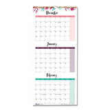 Blueline® 3-month Wall Calendar, Floral Artwork, 12.25 X 27, White-multicolor Sheets, 12-month (jan To Dec): 2022 freeshipping - TVN Wholesale 