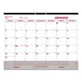 Brownline® Monthly Desk Pad Calendar, 22 X 17, White-burgundy Sheets, Black Binding, Clear Corners, 12-month (jan To Dec): 2022 freeshipping - TVN Wholesale 