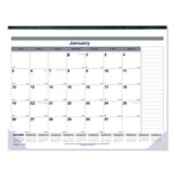 Net Zero Carbon Monthly Desk Pad Calendar, 22 X 17, White-gray-blue Sheets, Black Binding, 12-month (jan To Dec): 2022