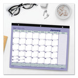 Brownline® Monthly Desk Pad Calendar, 11 X 8.5, White-blue-green Sheets, Black Binding, Black Corners, 12-month (jan To Dec): 2022 freeshipping - TVN Wholesale 