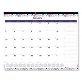 Blueline® Passion Monthly Deskpad Calendar, Floral Artwork, 22 X 17, White-multicolor Sheets, Black Binding, 12-month (jan-dec): 2022 freeshipping - TVN Wholesale 