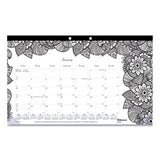 Blueline® Monthly Desk Pad Calendar, Doodleplan Coloring Pages, 17.75 X 10.88, Black Binding, Clear Corners, 12-month (jan-dec): 2022 freeshipping - TVN Wholesale 