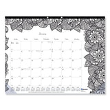 Blueline® Monthly Desk Pad Calendar, Doodleplan Coloring Pages, 22 X 17, Black Binding, Clear Corners, 12-month (jan To Dec): 2022 freeshipping - TVN Wholesale 