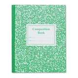 Grade School Ruled Composition Book, Manuscript Format, Green Cover, 9.75 X 7.75, 50 Sheets