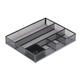 Rolodex™ Metal Mesh Deep Desk Drawer Organizer, Six Compartments, 15.25 X 11.88 X 2.5, Black freeshipping - TVN Wholesale 