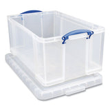 Really Useful Box® Snap-lid Storage Bin, 16.9 Gal, 17.31" X 28" X 12.25", Clear-blue freeshipping - TVN Wholesale 