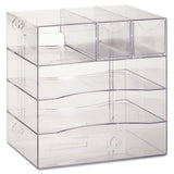 Rubbermaid® Optimizers Four-way Organizer With Drawers, Plastic, 10 X 13 1-4 X 13 1-4, Clear freeshipping - TVN Wholesale 