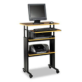 Safco® Muv Stand-up Adjustable-height Desk, 29.5" X 22" X 35" To 49", Cherry-black freeshipping - TVN Wholesale 