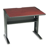 Safco® Computer Desk With Reversible Top, 35.5" X 28" X 30", Mahogany-medium Oak-black freeshipping - TVN Wholesale 