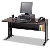 Safco® Computer Desk With Reversible Top, 35.5" X 28" X 30", Mahogany-medium Oak-black freeshipping - TVN Wholesale 