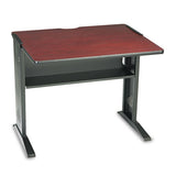 Safco® Computer Desk With Reversible Top, 47.5" X 28" X 30", Mahogany-medium Oak-black freeshipping - TVN Wholesale 