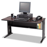 Safco® Computer Desk With Reversible Top, 47.5" X 28" X 30", Mahogany-medium Oak-black freeshipping - TVN Wholesale 