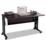 Safco® Mobile Computer Desk With Reversible Top, 53.5" X 28" X 30", Mahogany-medium Oak-black freeshipping - TVN Wholesale 