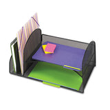 Safco® Desk Organizer, Two Vertical-two Horizontal Sections, 17 X 10 3-4 X 7 3-4, Black freeshipping - TVN Wholesale 