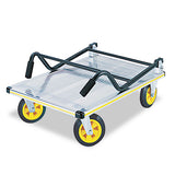 Safco® Stow-away Platform Truck, 1,000 Lb Capacity, 24 X 39 X 40, Aluminum-black freeshipping - TVN Wholesale 