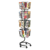 Safco® Wire Rotary Display Racks, 32 Compartments, 15w X 15d X 60h, Charcoal freeshipping - TVN Wholesale 