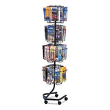 Safco® Wire Rotary Display Racks, 32 Compartments, 15w X 15d X 60h, Charcoal freeshipping - TVN Wholesale 