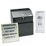 Safco® Steel Suggestion-key Drop Box With Locking Top, 7 X 6 X 8.5, Black Powder Coat Finish freeshipping - TVN Wholesale 