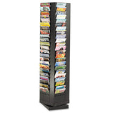 Safco® Steel Rotary Magazine Rack, 92 Compartments, 14w X 14d X 68h, Black freeshipping - TVN Wholesale 