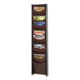 Safco® Solid Wood Wall-mount Literature Display Rack, 11.25w X 3.75d X 48.75h, Mahogany freeshipping - TVN Wholesale 